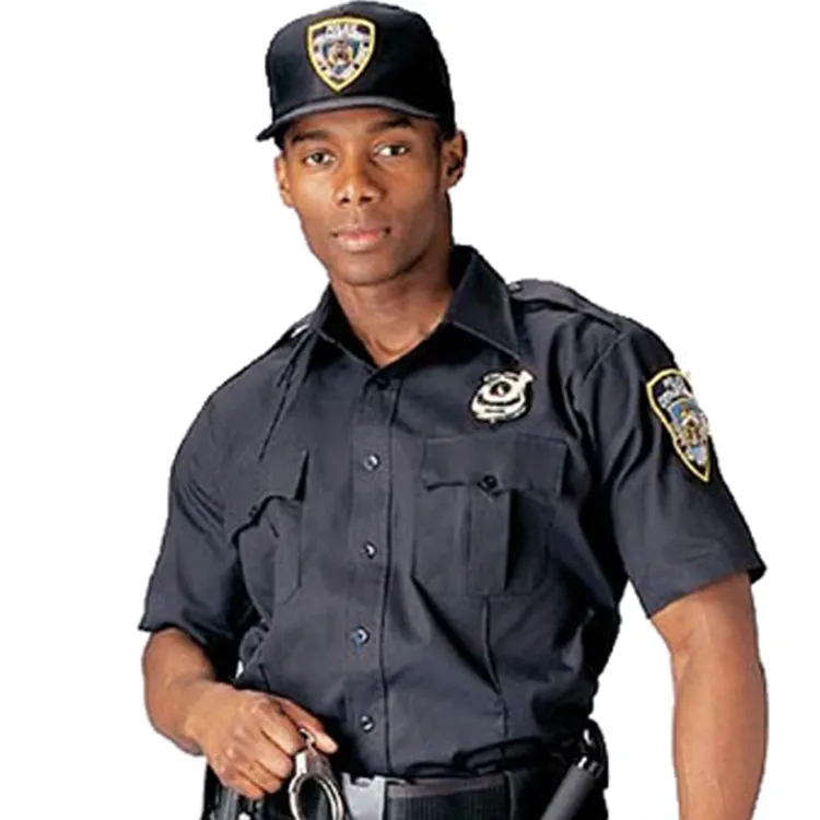 डिजाइन क्लासिक काले रंग सुरक्षा गार्ड वर्दी शर्ट/गार्ड के लिए वर्दी यूनिसेक्स