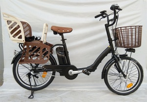 Vélo électrique de haute qualité avec siège arrière pour bébé, bicyclette motorisée, 3 vitesses, pas cher - Product Image 4