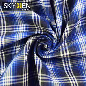 Vente <span class=keywords><strong>chaude</strong></span> plaid tartan vérifier chemises chemise 100% coton sergé tissu - Product Image 1