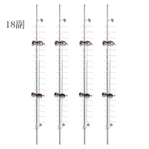 18 paia di Alluminio occhiali da sole occhiali da vista ottico display aste con serratura