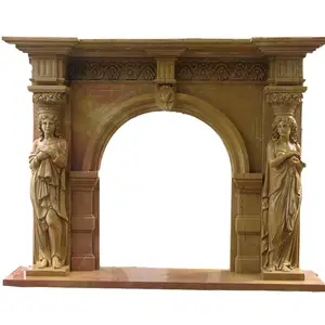 Indoor Decorative Antique Roman Style Gas Fireplace