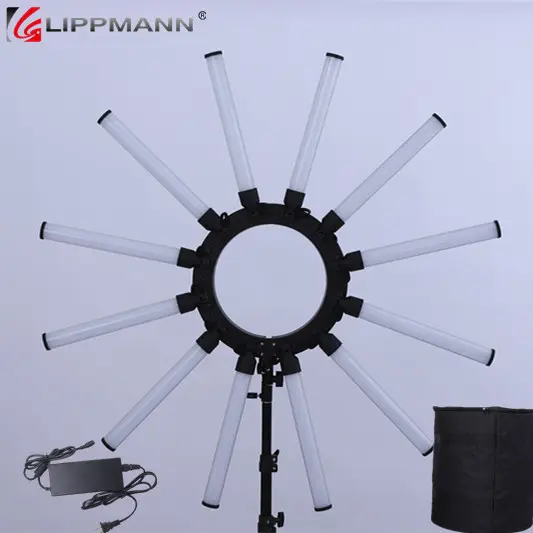 180W Dimmable 3200-5500K 12 Tubes 672 Led Camera Photo Studio Phone Video ring light