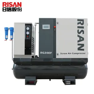 15KW screw air compressor 8 bar compressor refrigerated air dryer with 330L tank