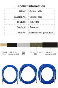 XE10 HEBIKUO, заводская цена, 10 м, Гитарные кабели, соединительная линия для инструментов