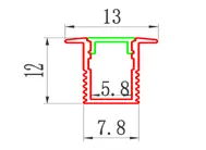 led light housing aluminium 13mmx12mm Extrusion Channel For Plaster Ceilings LED hanging profile housing aluminium lamp bar