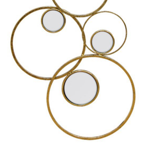 Cina specchio fornitore di cerchi geometrici decorativi appesi a parete cornice in metallo specchio parete arte decorazione - Product Image 6