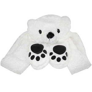 Barato lindo peluche oso polar, oso polar sombrero oso polar con forma de animal peludo sombrero de invierno - Product Image 3