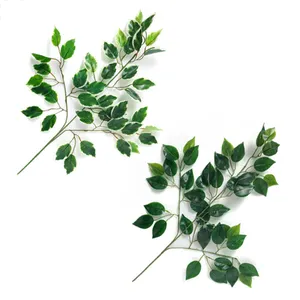 Natural real touch artificial banyan tree leaves for home decoration