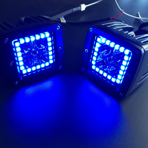 C <span class=keywords><strong>REE</strong></span> LED 12W cambio de color LED pods luz cuadrada Offroad pod cubic Angel Eye halo Kit - Product Image 5