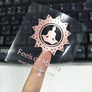OEM Private Design Rose Gold Foil Clear Round Sticker <strong>Transparent</strong> <strong>Label</strong> - Product Image 2