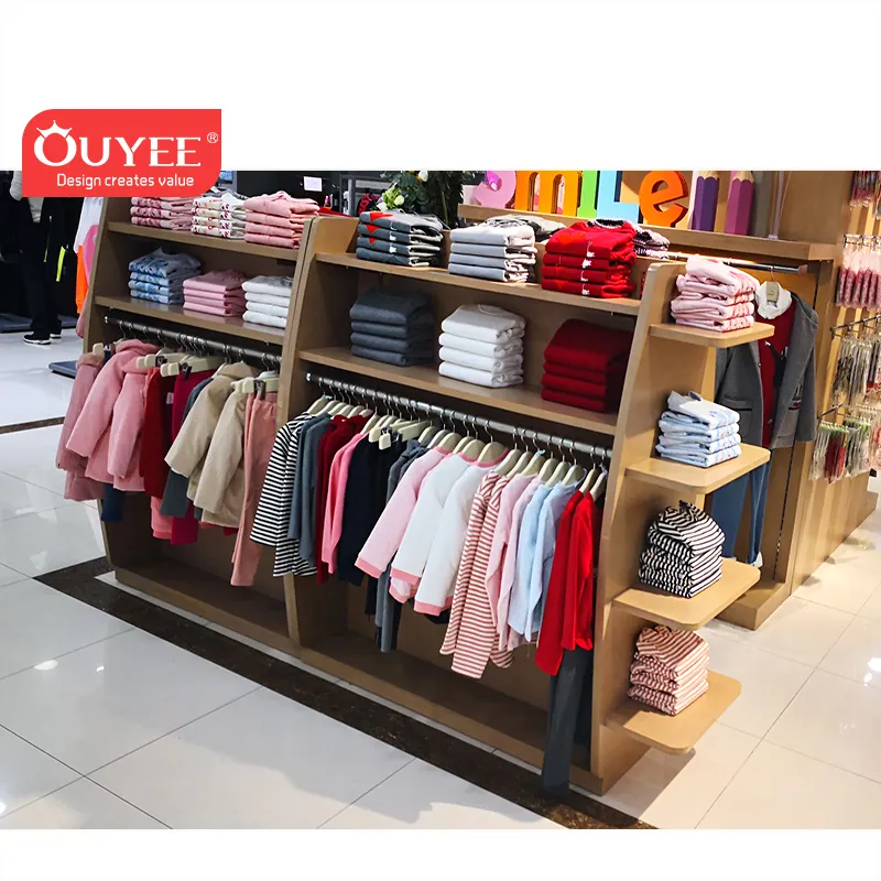 Kids Clothes Shop Display Rack Fitting Kids Clothes Store Interior Decoration Retail Clothing Baby Shop Interior Design Display