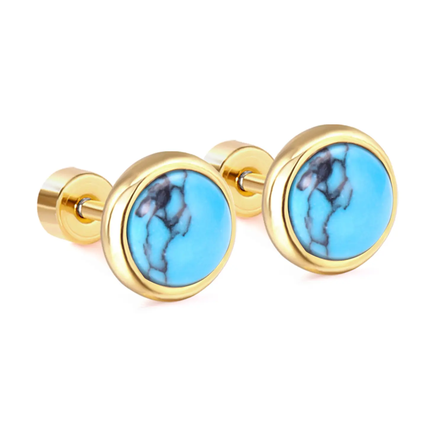 Women Earring Gold/Silver Inlaid Blue Turquoise Ear Ring European and American Cheap Earrings