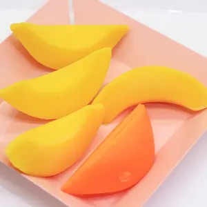 DIY लघु गौण सिमुलेशन पीला नारंगी आड़ू स्लाइस पीवीसी फल स्लाइस Diy कीचड़ के लिए भाग