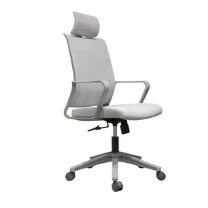 Étiquettes rondes de bureau blanc confortable avec bras, chaise de bureau
