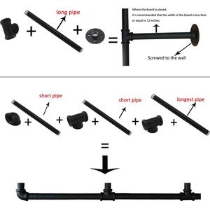 Support d'<span class=keywords><strong>étagère</strong></span> en fer pour la maison, la cuisine, la salle de bain, les bijoux, la nourriture, vintage, noir, 42 pouces de hauteur, 12 pouces de profondeur - Product Image 4