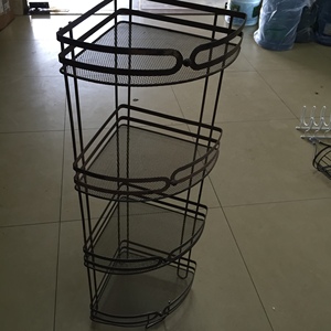 Torre de <span class=keywords><strong>spa</strong></span> de esquina de 4 niveles, alambre de Metal, soporte de almacenamiento para ducha de pie, estante triangular para Baño - Product Image 2