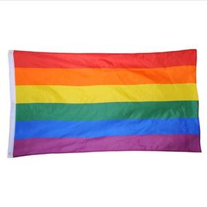 3x5ft bandera del arco iris Bandera de poliéster Orgullo Gay lesbiana paz LGBT con ojales - Product Image 5