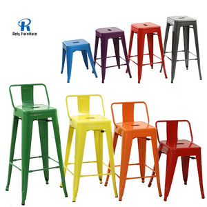 Popular Cafe Restaurant Iron Metal <strong>Stool</strong> Colorful <strong>Low</strong> Back Rest Bar <strong>Stool</strong> - Product Image 3