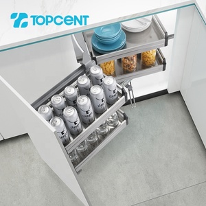 For Topcent Modern Soft Close Stainless Steel <strong>Kitchen</strong> Basket Revolving <strong>Corner</strong> <strong>Pull</strong> <strong>Out</strong> <strong>Storage</strong> Solution for Cabinets - Product Image 1