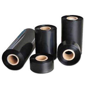 Ukuran Dapat Disesuaikan Pita Printer Resin Lilin Hitam 90Mm X 300M Pita TTR Karbon untuk Stiker Kode Batang