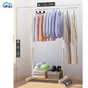 Metal <strong>Rack</strong> With Wheels Retail Clothing Display <strong>Racks</strong> <strong>Rail</strong> for Hanging Clothes for Bedroom - Product Image 3