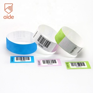 Disposable tyvek paper bracelets with stub for festival and amusement park ticket - Product Image 1