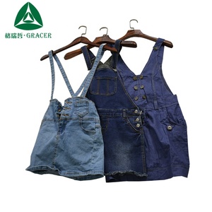 <strong>Used</strong> Clothes in Bales Price Girl and Women Wear <strong>Jeans</strong> Skirt <strong>Denim</strong> Strap Dress - Product Image 1