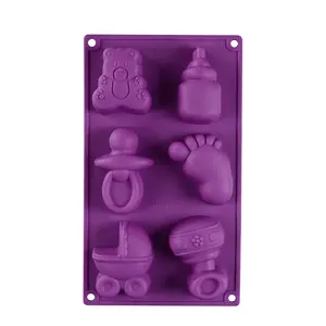 100% Lebensmittel qualität Silikon Neuheit Baby Spielzeug Fuß Nippel Design 3d Mini Kuchen Backformen