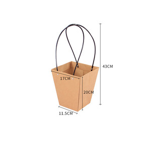 Sacs en papier <span class=keywords><strong>kraft</strong></span> personnalisés pour cadeaux floraux en gros pour <span class=keywords><strong>mariage</strong></span>, sacs en papier blanc avec poignées - Product Image 5