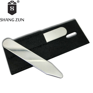 En gros argent miroir cols 2 pièces col raidisseurs dans sac non tissé 4 pièces inserts de col en cuir PU noir portefeuille - Product Image 5