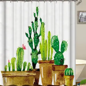 High Quality Plants Printing Polyester Home Decor Shower Curtain