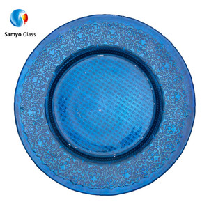 De rojo elegante regalo de boda de cristal cargador de placas para restaurante - Product Image 4