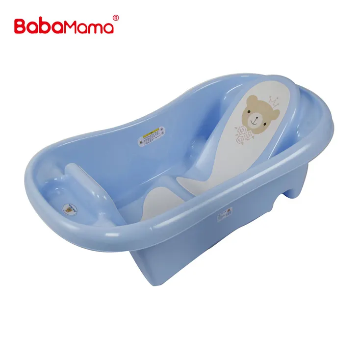 Tina de lavado para bebé con silla de baño / bañera de plástico para bebé con asiento