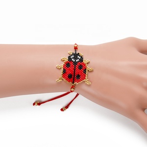 delica semillas de la semilla de escarabajo mariquita tejido conjunto de joyas pulseras pendientes acero inoxidable <span class=keywords><strong>joyeria</strong></span> - Product Image 5