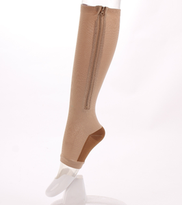 Chaussettes <span class=keywords><strong>de</strong></span> compression à bout ouvert au genou avec fermeture à glissière 15-20 MmHg Support 3 tailles - Product Image 5