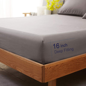 Ga Trải Giường Vừa Vặn Màu Xám Nhạt 100% Cotton Màu Trơn 200TC Vải Dệt Gia Dụng Bộ Ga Trải Giường - Product Image 3