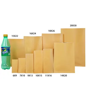Sac en papier Kraft fait sur mesure, thermoscellé, sac en papier d'aluminium, pochette refermable sur 3 côtés * sac en papier Kraft chine