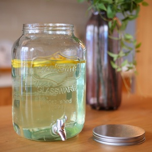 De vidrio de bebidas dispensador con mango soporte Yorkshire Mason frasco de vidrio dispensador de bebidas - Product Image 3