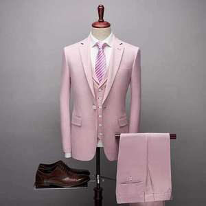 Gilet <span class=keywords><strong>rose</strong></span> pour hommes, 3 pièces, <span class=keywords><strong>costume</strong></span>, gilet long, pantalon - Product Image 1