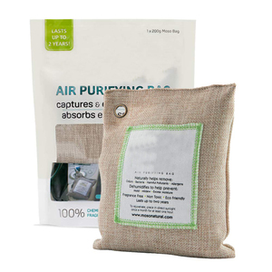 Carbón de bambú Natural bolsas con sogas colgantes reactivado de carbono de purificación de aire olor removedor de ambientador - Product Image 1