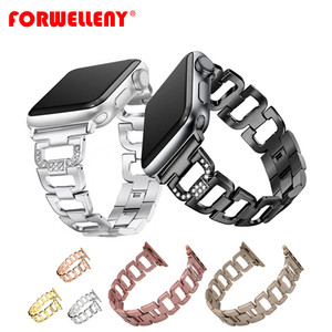 Bracciale di lusso cinturino in metallo acciaio inox per Apple <span class=keywords><strong>Watch</strong></span> serie 11 10 <span class=keywords><strong>9</strong></span> 8 7 6 5 4 3 SE 49mm 46mm 38mm - Product Image 1