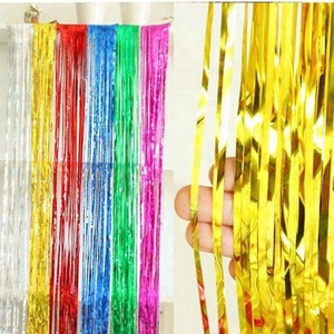 Metallic Tinsel Foil fringe curtain various Colour for photo fund the wedding decoration - Product Image 1