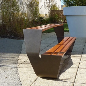 Luxe moderne <span class=keywords><strong>pvc</strong></span> extérieur étanche wpc <span class=keywords><strong>banc</strong></span> en bois avec structure en métal - Product Image 3
