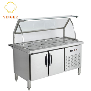 <span class=keywords><strong>Restaurante</strong></span> Acero inoxidable eléctrica comercial <span class=keywords><strong>restaurante</strong></span> 4 Pan Buffet Bain Marie Buffet nevera - Product Image 1