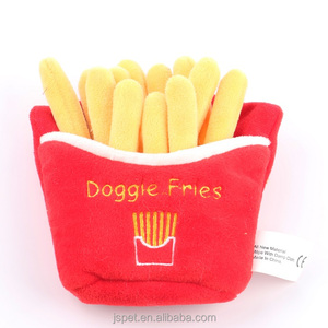 Juguete de peluche en forma de comida rápida para perros: chirriante / sándwich / papas fritas / palomitas de maíz para mascota - Product Image 4