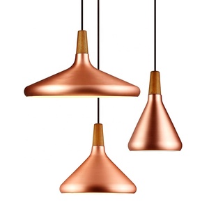 Float Macaron Cône Plug Aluminium Bois Trompette Pendentif luminaires - Product Image 1