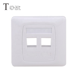 Tom MB-19-02 86*86mm mặt tấm 3m loại đơn/kép cổng mạng faceplate RJ45 mà không cần màn trập - Product Image 2