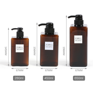 Vaciar 250 ml ámbar verde azul rosado plástico PETG Square Spray Hotel botellas de champú - Product Image 3