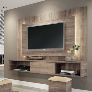 Meuble TV mural moderne en placage de bois <span class=keywords><strong>avec</strong></span> laque et tiroirs - Product Image 1