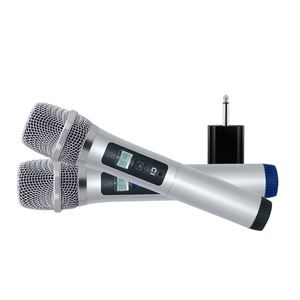 Profesional de alta calidad Microfone Dual UHF MICRÓFONO INALÁMBRICO barato micrófono para <span class=keywords><strong>cantar</strong></span> <span class=keywords><strong>Karaoke</strong></span> - Product Image 5